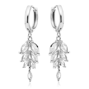 Cercei rotunzi argint cu pietre DiAmanti Z2038DER_W-DIA (Argint 925‰ 3,3 g.)